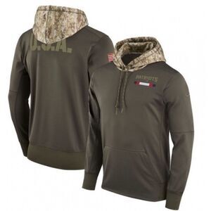 Nike NFL New England Patriots Salute to Service Sideline Therma Pullover Hoodie